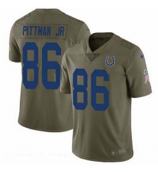 Nike Colts 86 Michael Pittman Jr  Olive Men Stitched NFL Limited 2017 Salute To Service Jersey