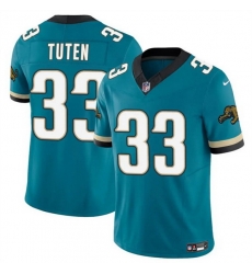 Men Jacksonville Jaguars 33 Bhayshul Tuten Teal 2024 F U S E Prowler Throwback Vapor Limited Stitched Football Jersey Men Jacksonville Jaguars 33 Bhayshul Tuten Teal 2024 F U S E Prowler Throwback Vapor Limited Stitched Football Jersey
