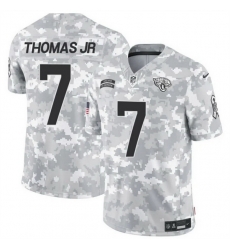 Men Jacksonville Jaguars 7 Brian Thomas Jr  2024 F U S E Arctic Camo Salute To Service Limited Stitched Football Jersey