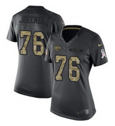 Nike Jaguars #76 Luke Joeckel Black Womens Stitched NFL Limited 2016 Salute to Service Jersey