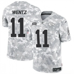 Men Kansas City Chiefs 11 Carson Wentz 2024 F U S E Arctic Camo Salute To Service Limited Stitched Football Jersey