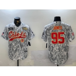 Men Kansas City Chiefs 95 Chris Jones 2024 Arctic Camo Salute To Service Stitched Baseball Jersey 5