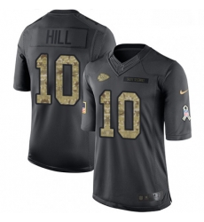 Men Nike Kansas City Chiefs 10 Tyreek Hill Limited Black 2016 Salute to Service NFL Jersey