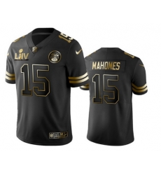 Nike Chiefs 15 Patrick Mahomes Black Gold 2020 Super Bowl LIV Vapor Untouchable Limited Jersey