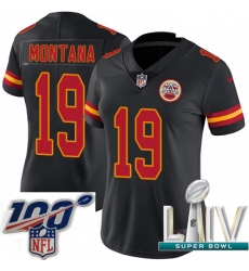 2020 Super Bowl LIV Women Nike Kansas City Chiefs #19 Joe Montana Limited Black Rush Vapor Untouchable NFL Jersey