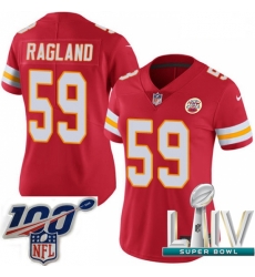 2020 Super Bowl LIV Women Nike Kansas City Chiefs #59 Reggie Ragland Red Team Color Vapor Untouchable Limited Player NFL Jersey