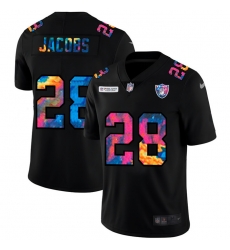 Las Vegas Raiders 28 Josh Jacobs Men Nike Multi Color Black 2020 NFL Crucial Catch Vapor Untouchable Limited Jersey