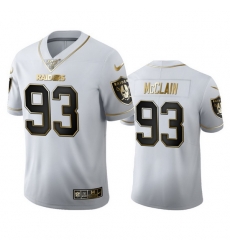 Las Vegas Raiders 93 Terrell Mcclain Men Nike White Golden Edition Vapor Limited NFL 100 Jersey