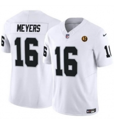 Men Las Vegas Raiders 16 Jakobi Meyers White 2023 F U S E With John Madden Patch Vapor Limited Stitched Football Jersey