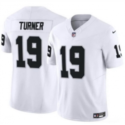 Men Las Vegas Raiders 19 DJ Turner White F U S E Vapor Stitched Football Jersey