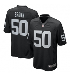 Men Las Vegas Raiders 50 Jayon Brown Black Stitched Game Jersey