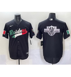 Men Las Vegas Raiders Team Big Logo Black Mexico Cool Base Stitched Baseball Jersey Men Las Vegas Raiders Team Big Logo Black Mexico Cool Base Stitched Baseball Jersey