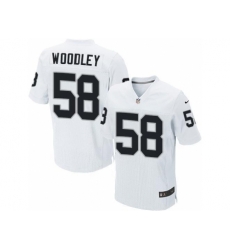 Nike Oakland Raiders 58 LaMarr Woodley White Elite NFL Jersey