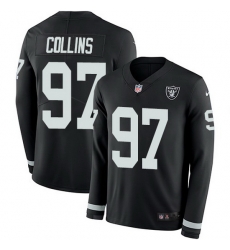 Nike Raiders 97 Maliek Collins Black Team Color Men Stitched NFL Limited Therma Long Sleeve Jersey