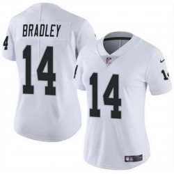 Women Las Vegas Raiders 14 Carter Bradley White Vapor Stitched Jersey