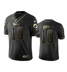 Men Los Angeles Rams 10 Cooper Kupp Black Golden Edition Limited Stitched Jersey