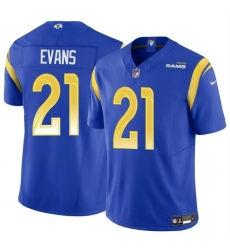 Men Los Angeles Rams 21 Zach Evans Blue 2024 F U S E Vapor Untouchable Stitched Football Jersey