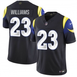 Men Los Angeles Rams 23 Kyren Williams Black 2025 F U S E Rivalries Vapor Limited Stitched Football Jersey