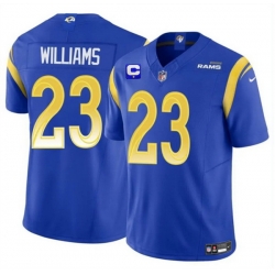 Men Los Angeles Rams 23 Kyren Williams Blue 2025 F U S E  With 1 Star C Patch Vapor Untouchable Stitched Football Jersey