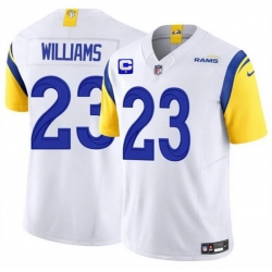 Men Los Angeles Rams 23 Kyren Williams White 2025 F U S E  With 1 Star C Patch Vapor Untouchable Stitched Football Jersey