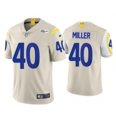 Men Los Angeles Rams 40 Von Miller 2021 Bone Vapor Untouchable Limited Stitched Football Jersey