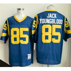 Men Los Angeles Rams 85 Jack Youngblood Royal Throwback Stitched Football Jersey