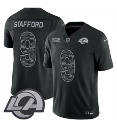 Men Los Angeles Rams  9 Matthew Stafford Black F U S E  2026 Salute to Service Limited Stitched Football Jersey
