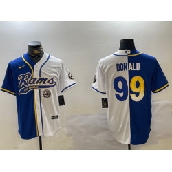 Men Los Angeles Rams 99 Aaron Donald White Cool Base Stitched Baseball Jersey