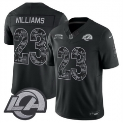 Men Los Angeles Rams  Kyren Williams Black F U S E  2026 Salute to Service Limited Stitched Football Jersey
