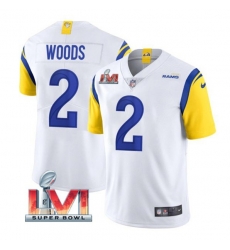 Nike Los Angeles Rams 2 Robert Woods White 2022 Super Bowl LVI Vapor Limited Jersey