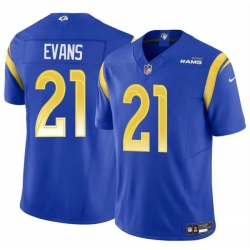 Youth Los Angeles Rams 21 Zach Evans Blue 2024 F U S E Vapor Untouchable Stitched Football Jersey