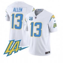 Men Los Angeles Chargers 13 Keenan Allen White F U S E With LA  26 4 Star C Patch Vapor Limited Stitched Football Jersey