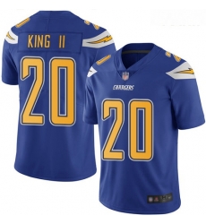 Chargers #20 Desmond King II Electric Blue Youth Stitched Football Limited Rush Jersey