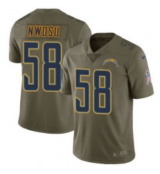 Nike Chargers #58 Uchenna Nwosu Olive Youth Stitched NFL Limited 2017 Salute to Service Jersey