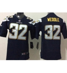 Youth Nike San Diego Chargers 32 Eric Weddle Navy Blue Team Color Stitched NFL New Elite Jersey