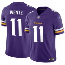 Men Minnesota Vikings 11 Carson Wentz Purple 2024 F U S E  Vapor Untouchable Limited Stitched Jersey