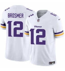 Men Minnesota Vikings 12 Max Brosmer White 2025 F U S E Vapor Untouchable Limited Stitched Jersey Men Minnesota Vikings 12 Max Brosmer White 2025 F U S E Vapor Untouchable Limited Stitched Jersey