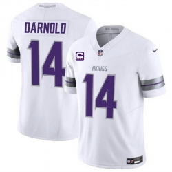 Men Minnesota Vikings 14 Sam Darnold White 2024 F U S E  With 4 Star C Patch Winter Warrior Limited Stitched Jersey