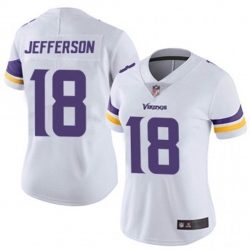 Women Minnesota Vikings 18 Justin Jefferson White 2023 F U S E Vapor Untouchable Limited Stitched Jersey