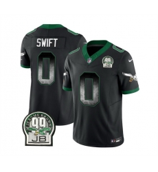 Men Philadelphia Eagles 0 D 27Andre Swift Black 2023 F U S E  Throwback Vapor Untouchable Limited Stitched Football Jersey