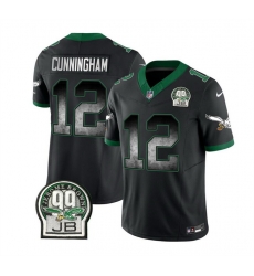 Men Philadelphia Eagles 12 Randall Cunningham Black 2023 F U S E  Throwback Vapor Untouchable Limited Stitched Football Jersey