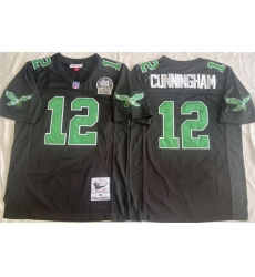 Men Philadelphia Eagles 12 Randall Cunningham Black Throwback Stitched Football Jersey Men Philadelphia Eagles 12 Randall Cunningham Black Throwback Stitched Football Jersey