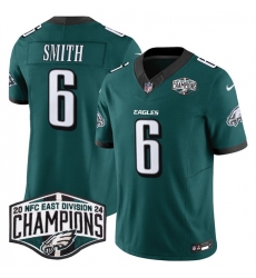 Men Philadelphia Eagles 6 DeVonta Smith Green 2024 New NFC East Champions F U S E  Vapor Untouchable Limited Stitched Football Jersey