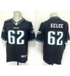 Men Philadelphia Eagles 62 Jason Kelce Black 2024 New Vapor Untouchable Limited Stitched Football Jersey