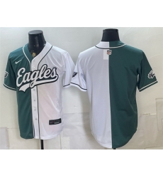 Men Philadelphia Eagles Blank Green White Split Stitched Jersey Men Philadelphia Eagles Blank Green White Split Stitched Jersey
