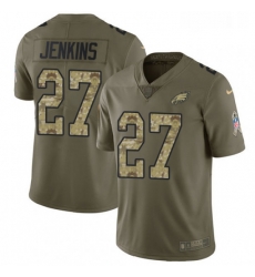 Mens Nike Philadelphia Eagles 27 Malcolm Jenkins Limited OliveCamo 2017 Salute to Service NFL Jersey