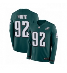 Mens Nike Philadelphia Eagles 92 Reggie White Limited Green Therma Long Sleeve NFL Jersey