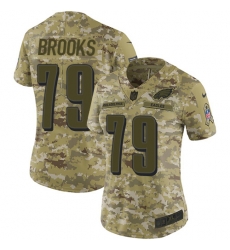 Nike Eagles #79 Brandon Brooks Camo Women Stitched NFL Limited 2018 Salute to Service Jersey