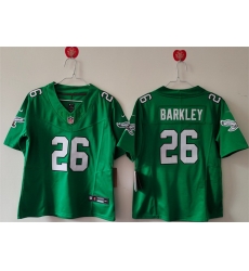 Women Philadelphia Eagles 26 Saquon Barkley Kelly Green F U S E  Vapor Untouchable Limited Stitched Football Jersey 