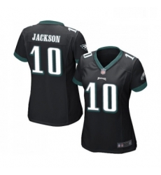 Womens Philadelphia Eagles 10 DeSean Jackson Game Black Alternate Football Jersey